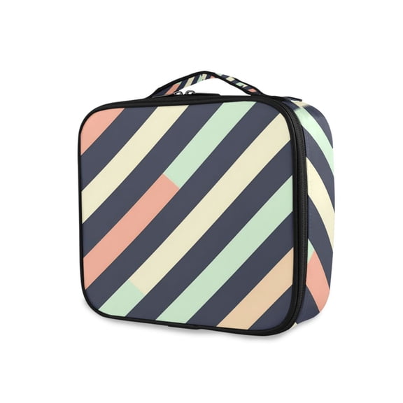 FORMRS Travel Makeup Bag Large Capacity Train Case Cosmetic Organizer with Adjustable Dividers, Isometric Green