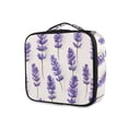 thumbnail image 1 of FORMRS Travel Makeup Bag Large Capacity Train Case Cosmetic Organizer with Adjustable Dividers, Lavender Pattern, 1 of 8
