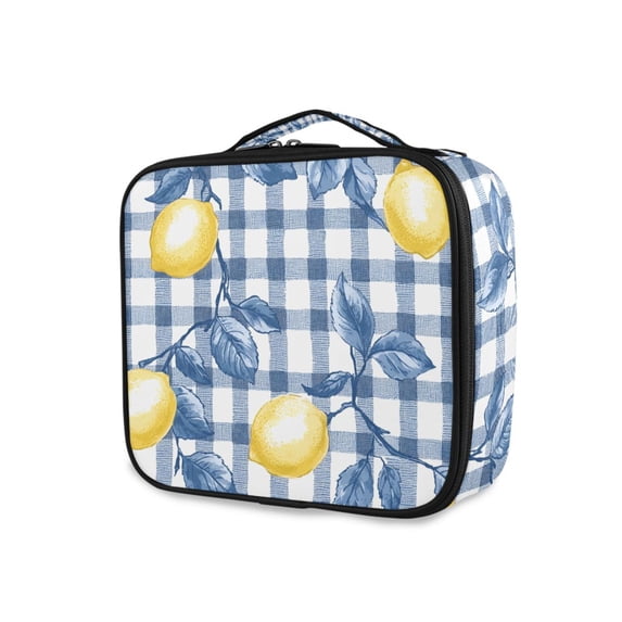 FORMRS Travel Makeup Bag Large Capacity Train Case Cosmetic Organizer with Adjustable Dividers, Light Lemon