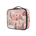thumbnail image 1 of FORMRS Travel Makeup Bag Large Capacity Train Case Cosmetic Organizer with Adjustable Dividers, Light Pink Gingerbread Houses, 1 of 8