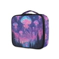 thumbnail image 1 of FORMRS Travel Makeup Bag Large Capacity Train Case Cosmetic Organizer with Adjustable Dividers, Neon Jellyfish, 1 of 8