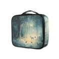 thumbnail image 1 of FORMRS Travel Makeup Bag Large Capacity Train Case Cosmetic Organizer with Adjustable Dividers, Night Forest Scene, 1 of 8