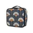 thumbnail image 1 of FORMRS Travel Makeup Bag Large Capacity Train Case Cosmetic Organizer with Adjustable Dividers, Orange Elegant Geometric, 1 of 8