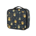 thumbnail image 1 of FORMRS Travel Makeup Bag Large Capacity Train Case Cosmetic Organizer with Adjustable Dividers, Orange Fireflies Pattern, 1 of 8