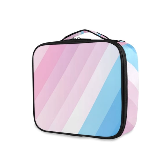 FORMRS Travel Makeup Bag Large Capacity Train Case Cosmetic Organizer with Adjustable Dividers, Pink Gradient