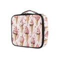 thumbnail image 1 of FORMRS Travel Makeup Bag Large Capacity Train Case Cosmetic Organizer with Adjustable Dividers, Pink Ice Cream Pattern, 1 of 8