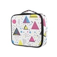 thumbnail image 1 of FORMRS Travel Makeup Bag Large Capacity Train Case Cosmetic Organizer with Adjustable Dividers, Pink Simple Shapes, 1 of 8
