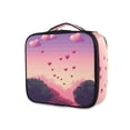 thumbnail image 1 of FORMRS Travel Makeup Bag Large Capacity Train Case Cosmetic Organizer with Adjustable Dividers, Pixel Floating Hearts, 1 of 8