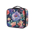 thumbnail image 1 of FORMRS Travel Makeup Bag Large Capacity Train Case Cosmetic Organizer with Adjustable Dividers, Puprle Ethereal Floral Harmony, 1 of 8