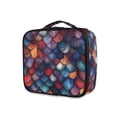 thumbnail image 1 of FORMRS Travel Makeup Bag Large Capacity Train Case Cosmetic Organizer with Adjustable Dividers, Purple Dragon Scales Pattern, 1 of 8