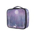 thumbnail image 1 of FORMRS Travel Makeup Bag Large Capacity Train Case Cosmetic Organizer with Adjustable Dividers, Purple Forest, 1 of 8