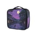 thumbnail image 1 of FORMRS Travel Makeup Bag Large Capacity Train Case Cosmetic Organizer with Adjustable Dividers, Purple Street, 1 of 8