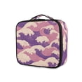 thumbnail image 1 of FORMRS Travel Makeup Bag Large Capacity Train Case Cosmetic Organizer with Adjustable Dividers, Purple Wave Pattern, 1 of 8