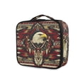 thumbnail image 1 of FORMRS Travel Makeup Bag Large Capacity Train Case Cosmetic Organizer with Adjustable Dividers, Red Abstract Eagle, 1 of 8