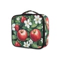 thumbnail image 1 of FORMRS Travel Makeup Bag Large Capacity Train Case Cosmetic Organizer with Adjustable Dividers, Red Apple Pattern, 1 of 8