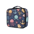 thumbnail image 1 of FORMRS Travel Makeup Bag Large Capacity Train Case Cosmetic Organizer with Adjustable Dividers, Red Jellyfish, 1 of 8