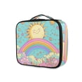 thumbnail image 1 of FORMRS Travel Makeup Bag Large Capacity Train Case Cosmetic Organizer with Adjustable Dividers, Retro Blue Rainbow, 1 of 8