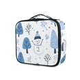 thumbnail image 1 of FORMRS Travel Makeup Bag Large Capacity Train Case Cosmetic Organizer with Adjustable Dividers, Simple Cartoon Snowmen, 1 of 8