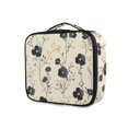 thumbnail image 1 of FORMRS Travel Makeup Bag Large Capacity Train Case Cosmetic Organizer with Adjustable Dividers, Small Black Flowers, 1 of 8