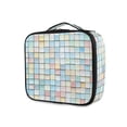 thumbnail image 1 of FORMRS Travel Makeup Bag Large Capacity Train Case Cosmetic Organizer with Adjustable Dividers, Small Pastel Pattern, 1 of 8