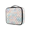 thumbnail image 1 of FORMRS Travel Makeup Bag Large Capacity Train Case Cosmetic Organizer with Adjustable Dividers, Small Pink Pattern, 1 of 8