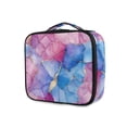 thumbnail image 1 of FORMRS Travel Makeup Bag Large Capacity Train Case Cosmetic Organizer with Adjustable Dividers, Watercolor Blue Marble Pattern, 1 of 8