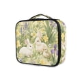 thumbnail image 1 of FORMRS Travel Makeup Bag Large Capacity Train Case Cosmetic Organizer with Adjustable Dividers, Yellow Floral Rabbit, 1 of 8