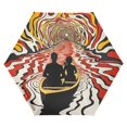 thumbnail image 1 of FORMRS Travel Umbrella Folding Auto Open Close Windproof Rain UV Protection, Abstract Boat Ride, 1 of 8