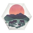 thumbnail image 1 of FORMRS Travel Umbrella Folding Auto Open Close Windproof Rain UV Protection, Abstract Elephant, 1 of 8