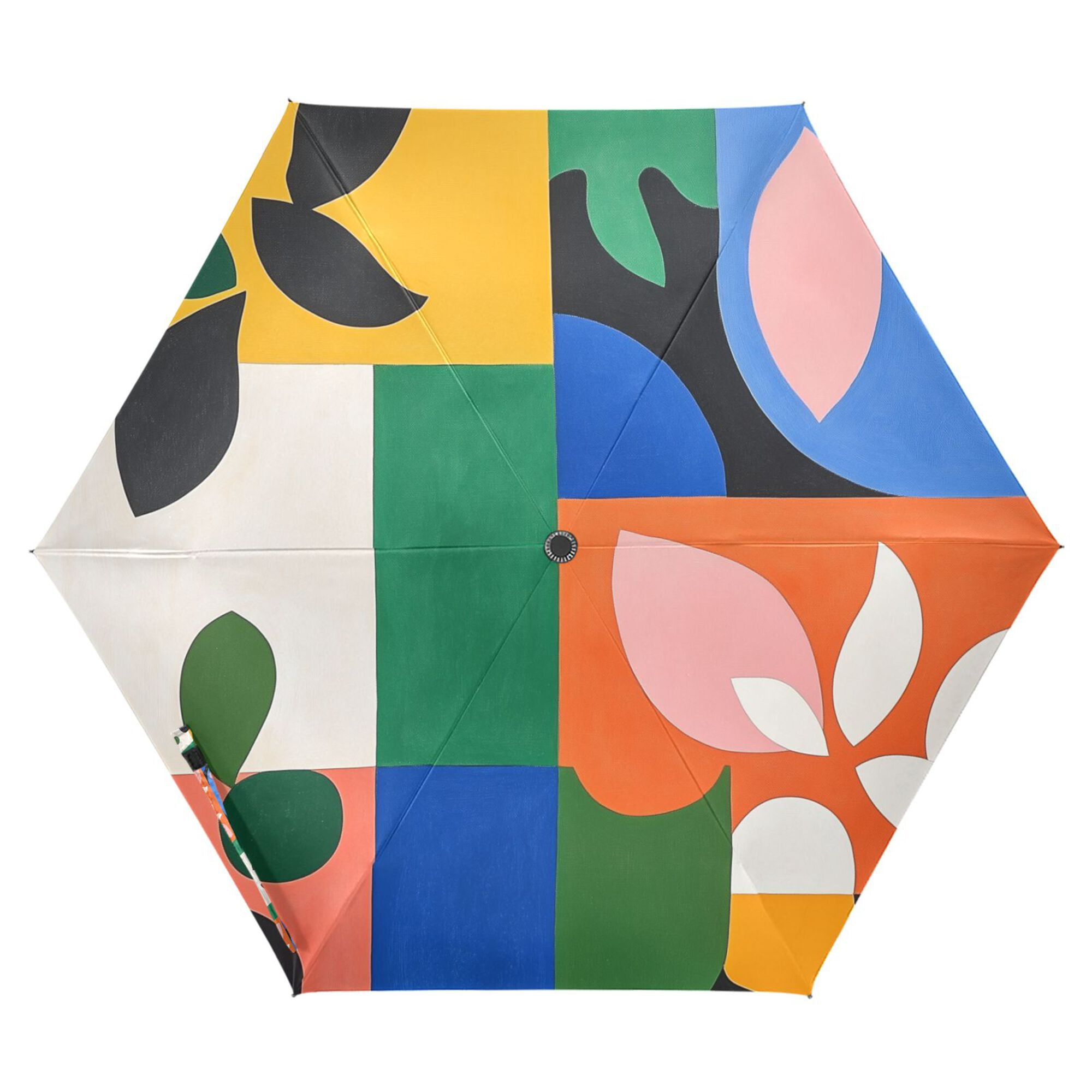 FORMRS Travel Umbrella Folding Auto Open Close Windproof Rain UV Protection, Abstract Plants