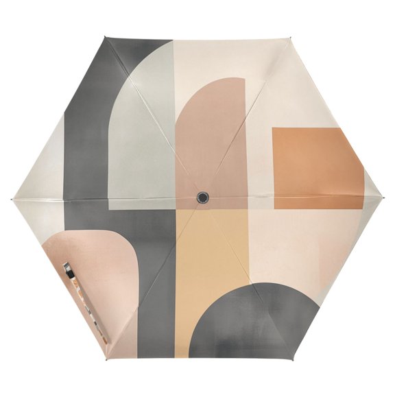FORMRS Travel Umbrella Folding Auto Open Close Windproof Rain UV Protection, Abstract Shapes
