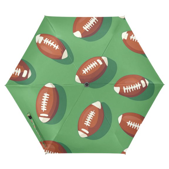 FORMRS Travel Umbrella Folding Auto Open Close Windproof Rain UV Protection, American Footballs