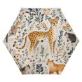 thumbnail image 1 of FORMRS Travel Umbrella Folding Auto Open Close Windproof Rain UV Protection, Animals in A Forest Pattern, 1 of 8