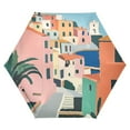 thumbnail image 1 of FORMRS Travel Umbrella Folding Auto Open Close Windproof Rain UV Protection, Art City, 1 of 8