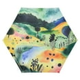 thumbnail image 1 of FORMRS Travel Umbrella Folding Auto Open Close Windproof Rain UV Protection, Art Field, 1 of 8
