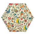 thumbnail image 1 of FORMRS Travel Umbrella Folding Auto Open Close Windproof Rain UV Protection, Beige Cartoon Animals, 1 of 8