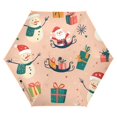 thumbnail image 1 of FORMRS Travel Umbrella Folding Auto Open Close Windproof Rain UV Protection, Beige Christmas Snowman, 1 of 8