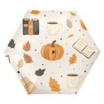 thumbnail image 1 of FORMRS Travel Umbrella Folding Auto Open Close Windproof Rain UV Protection, Beige Fall Pumpkin, 1 of 8