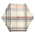 thumbnail image 1 of FORMRS Travel Umbrella Folding Auto Open Close Windproof Rain UV Protection, Beige Plaid Pattern, 1 of 8