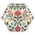 thumbnail image 1 of FORMRS Travel Umbrella Folding Auto Open Close Windproof Rain UV Protection, Beige Red Floral, 1 of 8