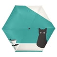 thumbnail image 1 of FORMRS Travel Umbrella Folding Auto Open Close Windproof Rain UV Protection, Black Cat and Coffee, 1 of 8