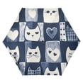 thumbnail image 1 of FORMRS Travel Umbrella Folding Auto Open Close Windproof Rain UV Protection, Blue Cats and Hearts, 1 of 8