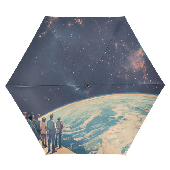 FORMRS Travel Umbrella Folding Auto Open Close Windproof Rain UV Protection, Blue Earth