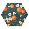 thumbnail image 1 of FORMRS Travel Umbrella Folding Auto Open Close Windproof Rain UV Protection, Blue Floral Oranges, 1 of 8