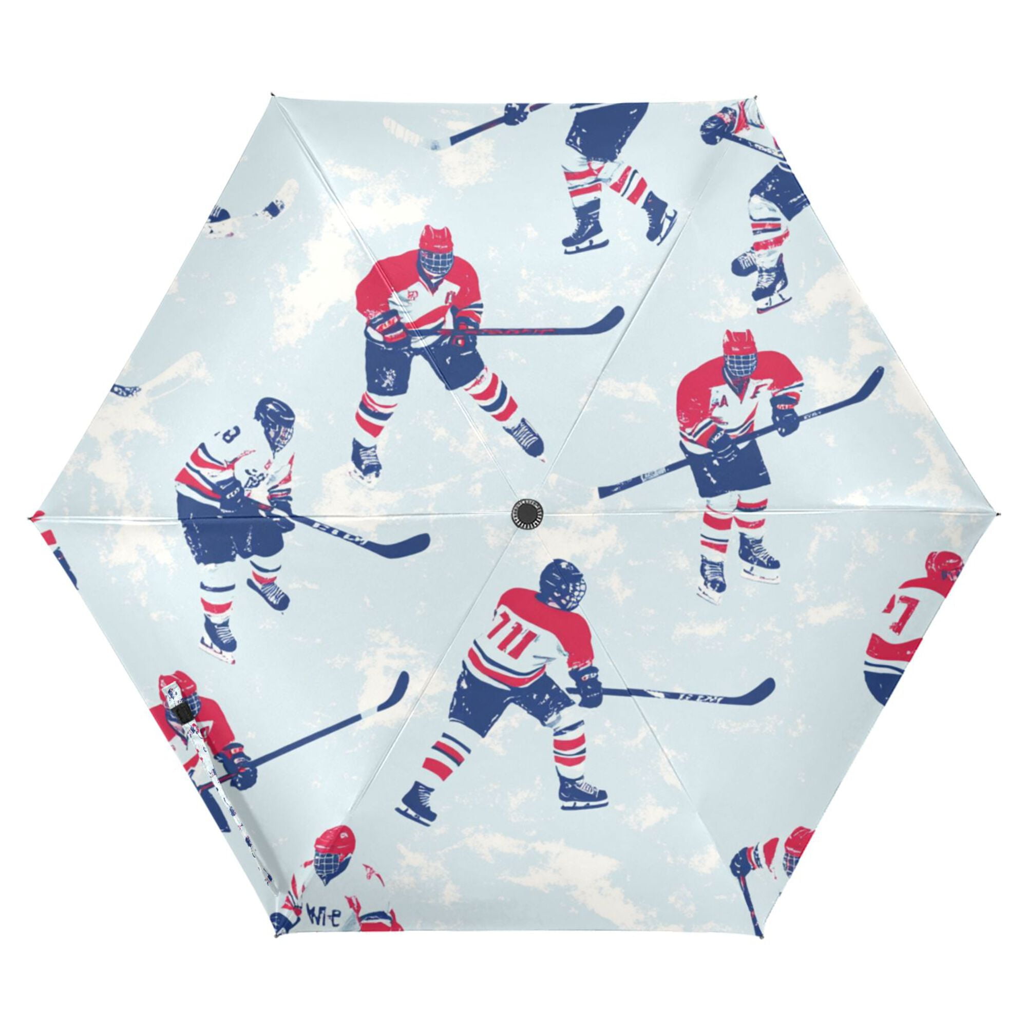 FORMRS Travel Umbrella Folding Auto Open Close Windproof Rain UV Protection, Blue Ice Hockey