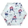 thumbnail image 1 of FORMRS Travel Umbrella Folding Auto Open Close Windproof Rain UV Protection, Blue Ice Hockey, 1 of 8
