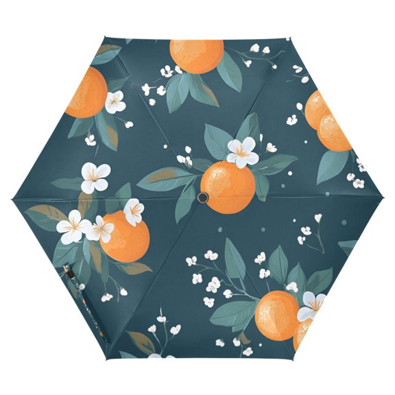 FORMRS Travel Umbrella Folding Auto Open Close Windproof Rain UV Protection, Blue Oranges