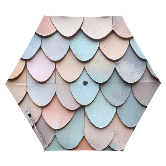 FORMRS Travel Umbrella Folding Auto Open Close Windproof Rain UV Protection, Blue Shimmering Pattern