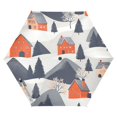 thumbnail image 1 of FORMRS Travel Umbrella Folding Auto Open Close Windproof Rain UV Protection, Blue Snow Houses, 1 of 8