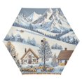 thumbnail image 1 of FORMRS Travel Umbrella Folding Auto Open Close Windproof Rain UV Protection, Blue Snowy Mountain, 1 of 8